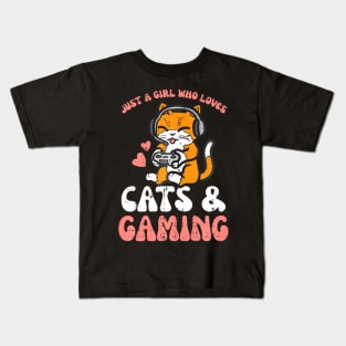 Just  Cats Gaming Video  Women Girls Kids Kids T-Shirt